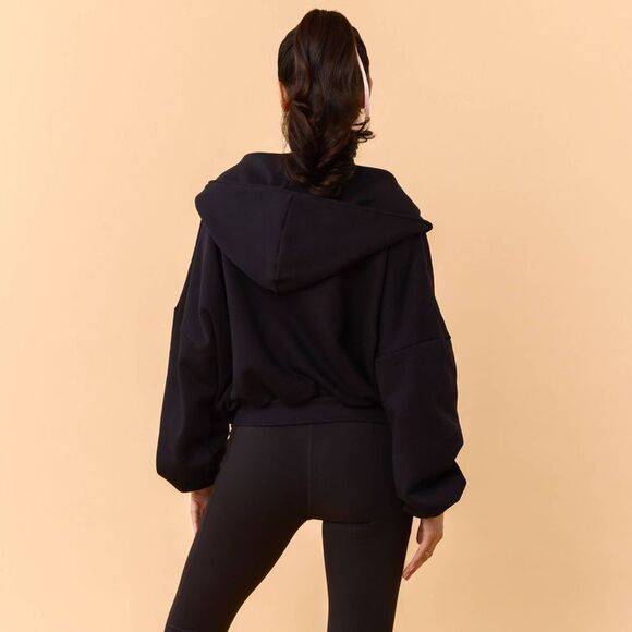 Blogilates -  Women's Marshmallow Full Zip Hooded Swe Jet Black - Picture 2 of 4